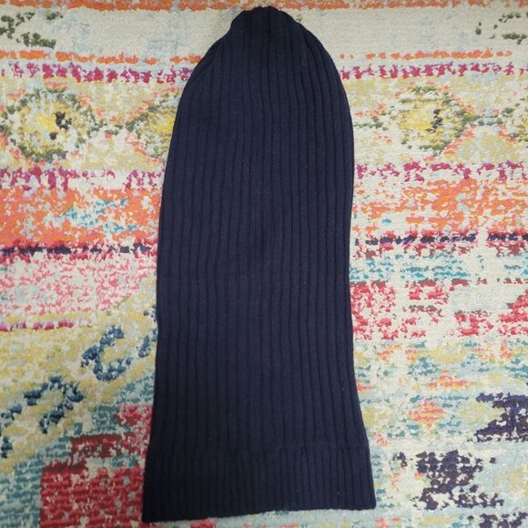 Hope Unisex Balaclava Extra Fine Merino Wool Ski Mask One Size Blue Ribbed Knit - Picture 2 of 11